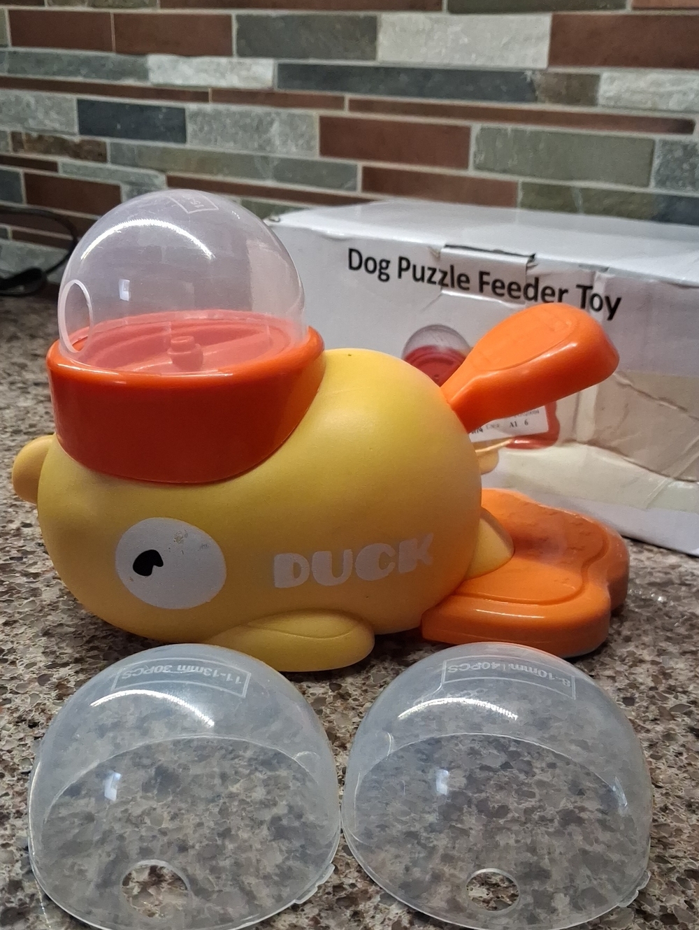 Interactive Yellow & Orange Duck Puzzle Feeder Toy for Dogs
